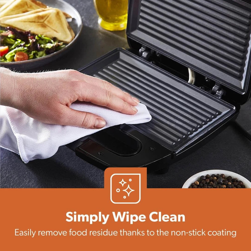 Panini Press Grill Sandwich Toaster 2 Slice Non-Stick Plates Panini Maker 750W