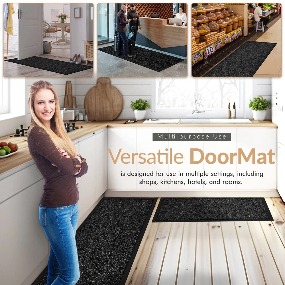 Barrier Mat Entrance Door Mat Heavy Duty Non Slip Dirt Trapper Rubber Back Rugs