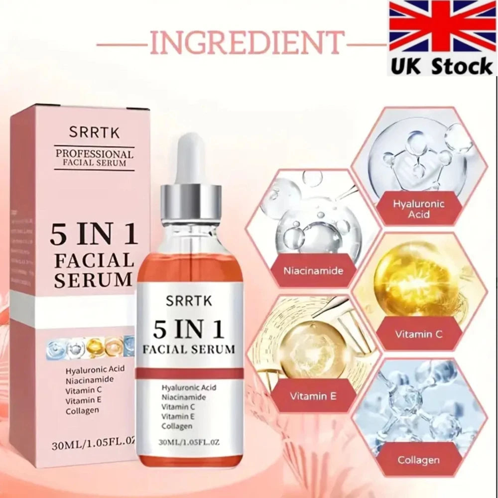 Serum 5 In 1 Facial Serum Hyaluronic Acid, Collagen, Niacinamide, Vitamin C & E