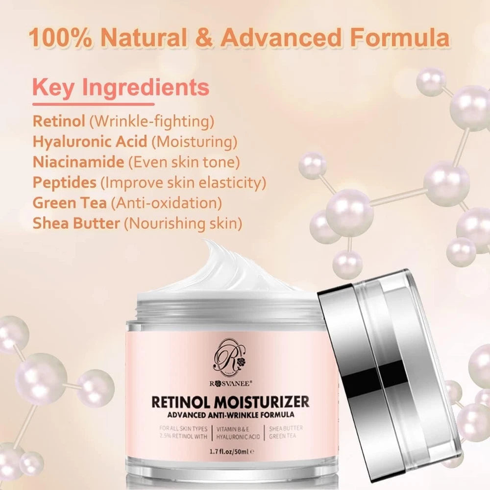 ROSVANEE Retinol Moisturizer Anti Aging Cream for Face, Neck and Eye with 2.5%..