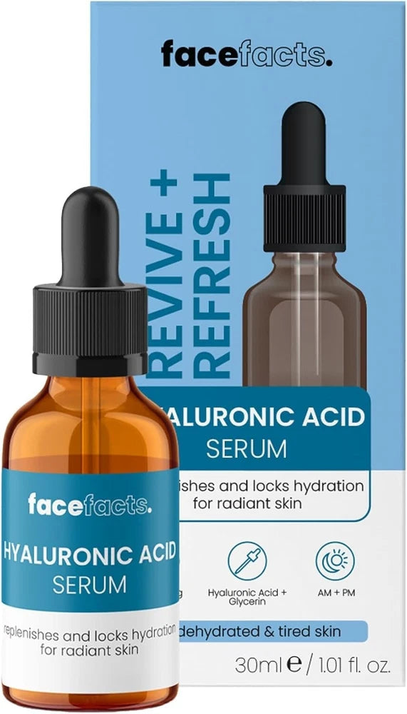 Face Facts Hyaluronic Acid Facial Serum For Dehydrated Tired Skin Revive Refresh