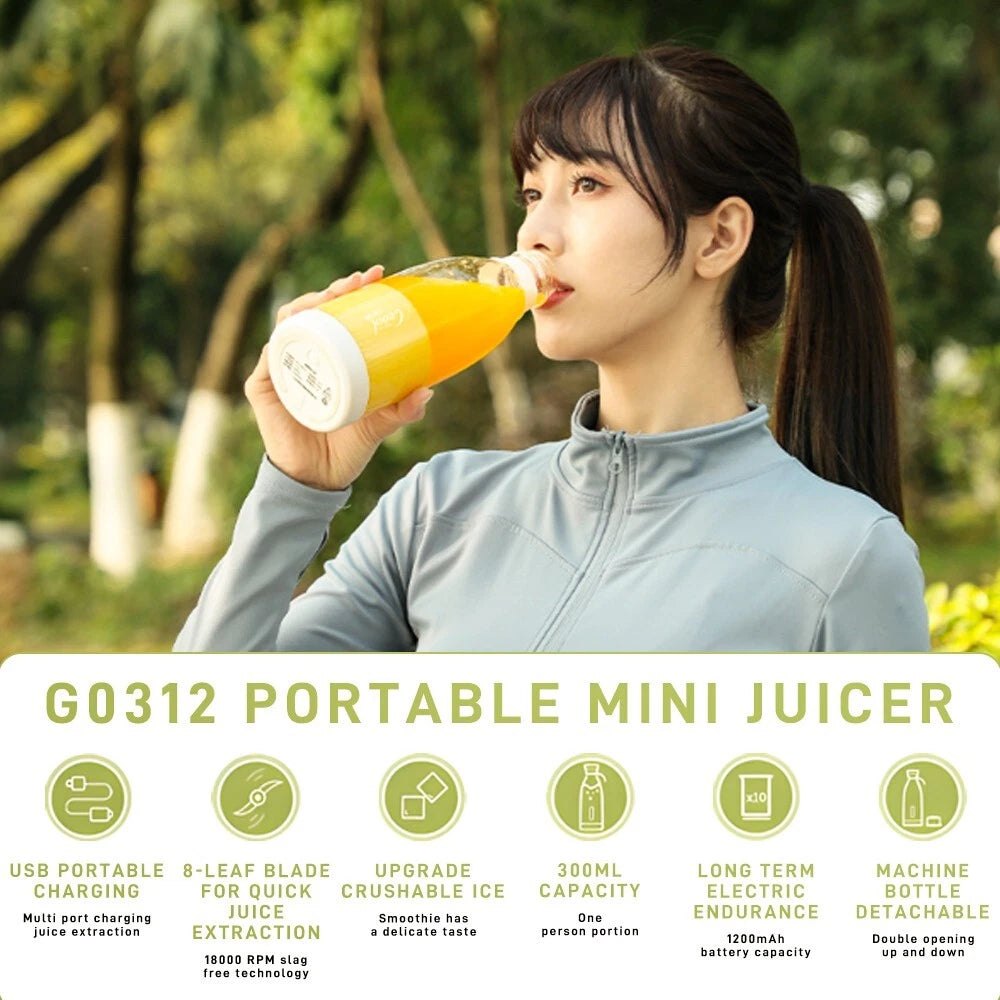 Portable Electric Juicer Cup Fruit Blender Maker Bottle Mixer USB Rechargeable.