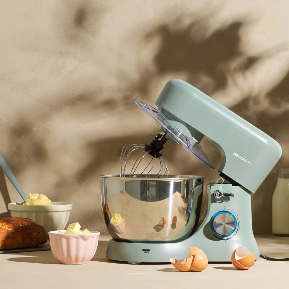 Progress Electric Stand Mixer 8 Speeds Stainless Steel 4L Bowl Go Bake Teal