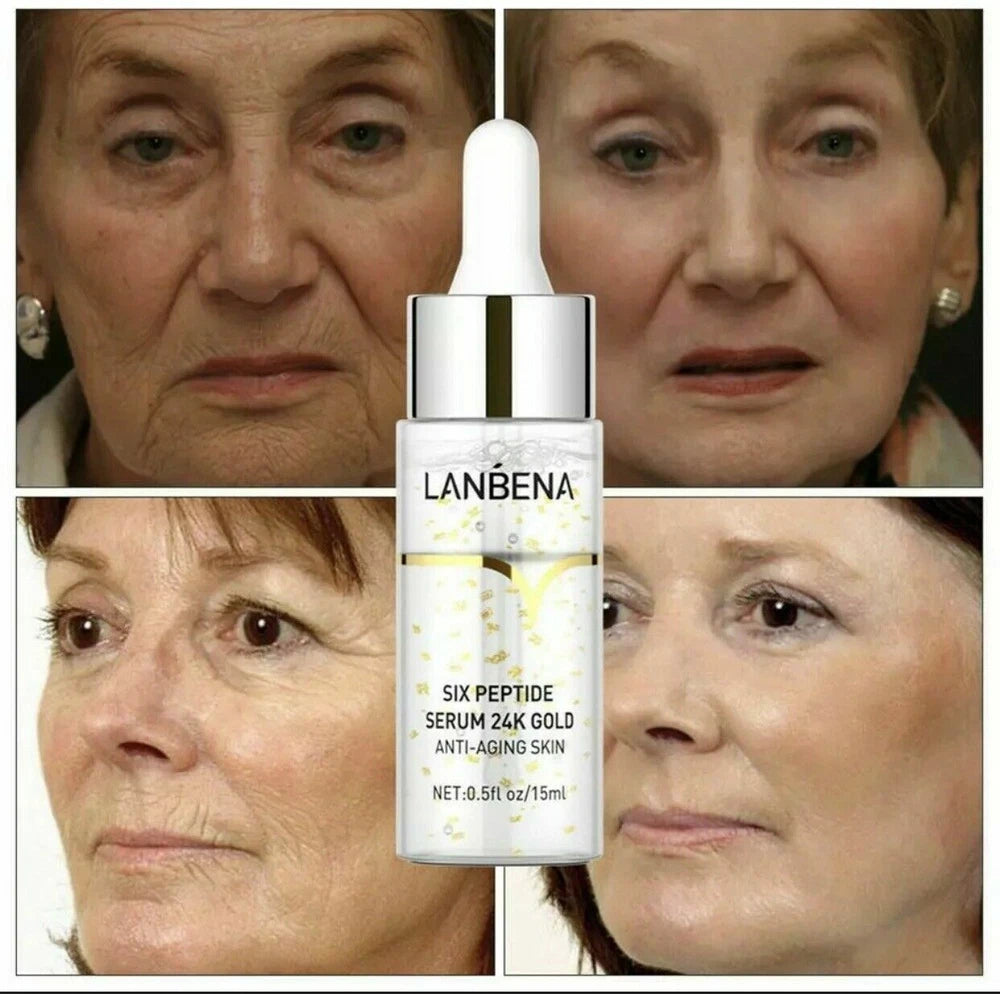 2*Wrinkle Firm Peptide 24K Gold Collagen Face Serum Hyaluronic Acid Anti Aging