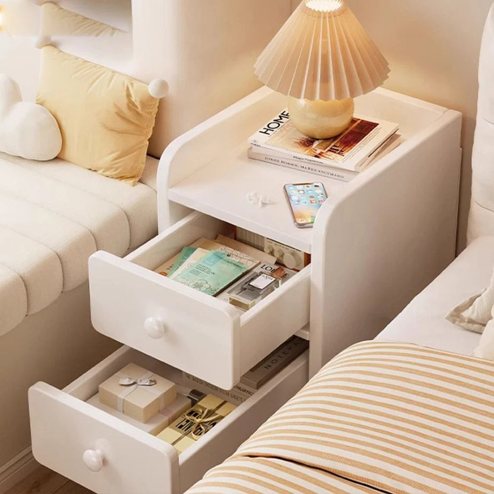 Small Slim Bedside Table Sofa End Side Table Nightstand Bedroom Drawer Cabinet