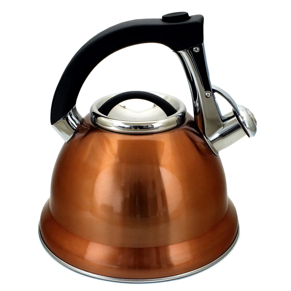 3L Whistling Copper Stovetop Kettle Stainless Steel Gas Electric Hobs Voche®