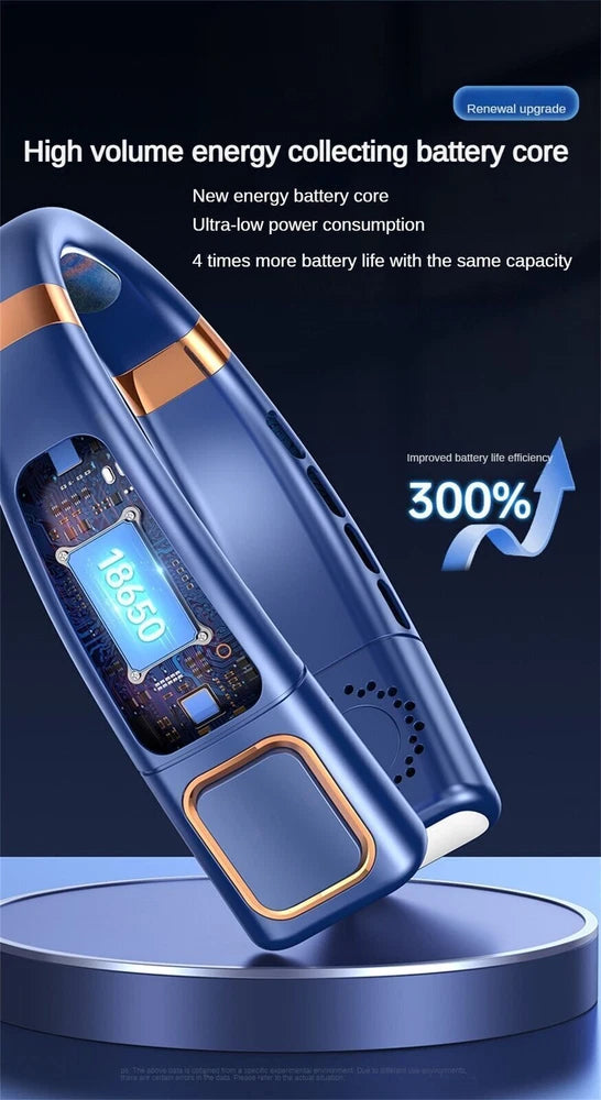 12000mAh Bladeless Lazy Neck Fan Portable USB Rechargeable Mini Hanging Cooler