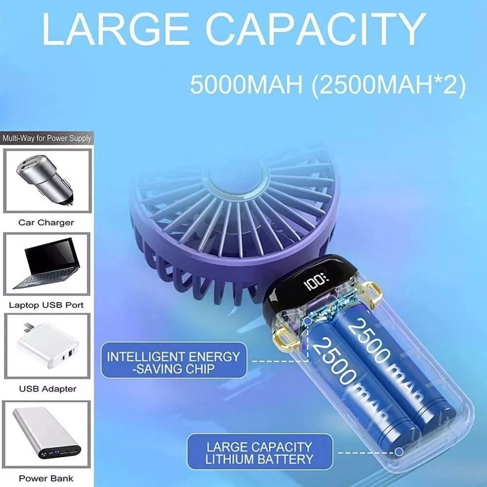 Neck Fan USB Portable Neck Fan Rechargeable Portable Cooler Neckband Bladeless~