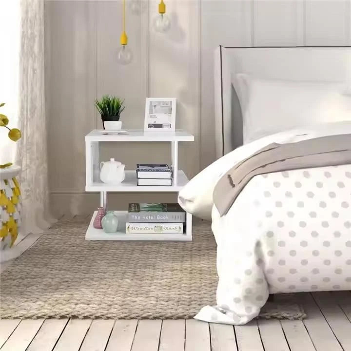 Small Side Table With Storage LED High Gloss Sofa End Coffee Table Living Room