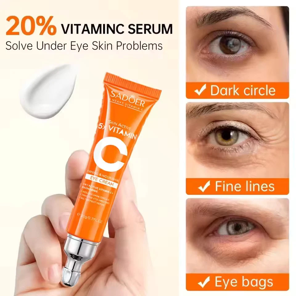 Vitamin C Eye Cream Remove Wrinkle Bags Dark Circles Lift Brightening Anti Aging