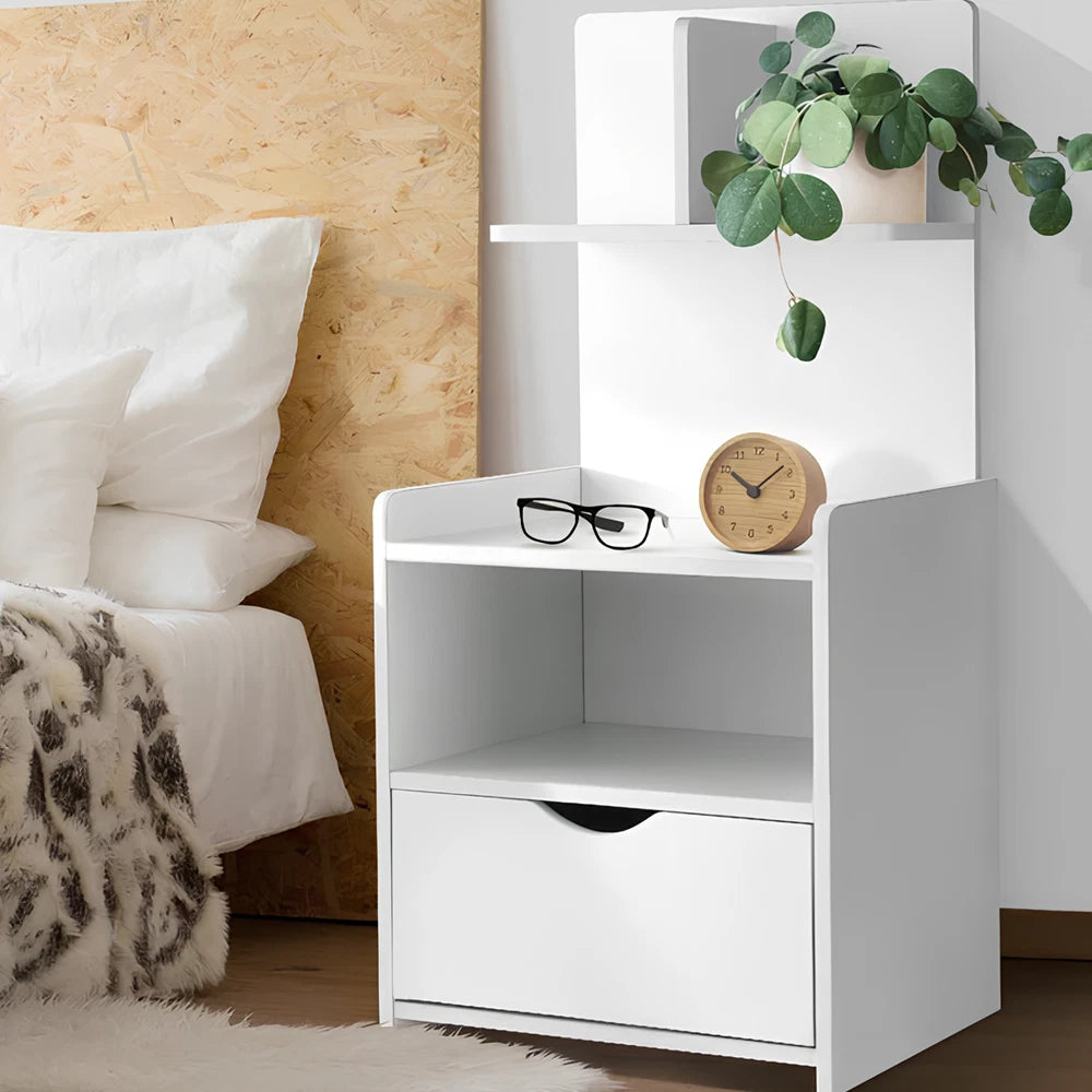Bedside Table Drawer Cabinet End Side Table Bedroom Furniture Storage Nightstand