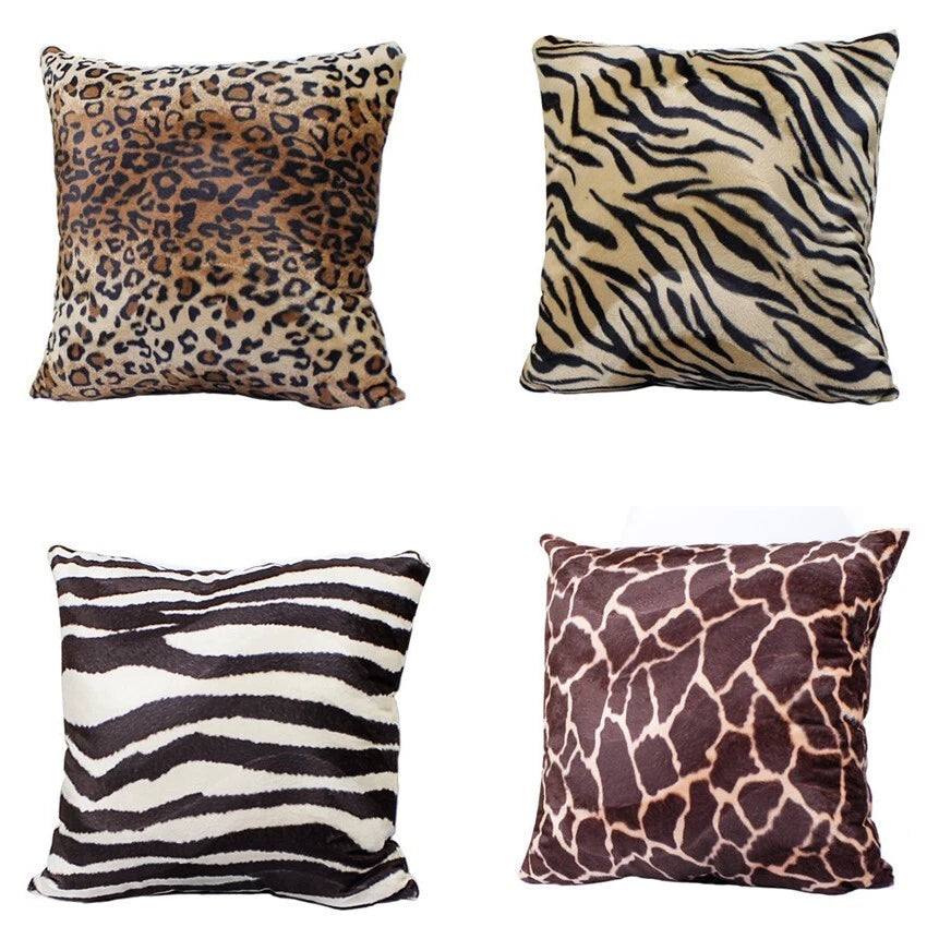12-28" Leopard Tiger Zebra Print Soft Plush Cushion Cover Pillow Case Home Decor