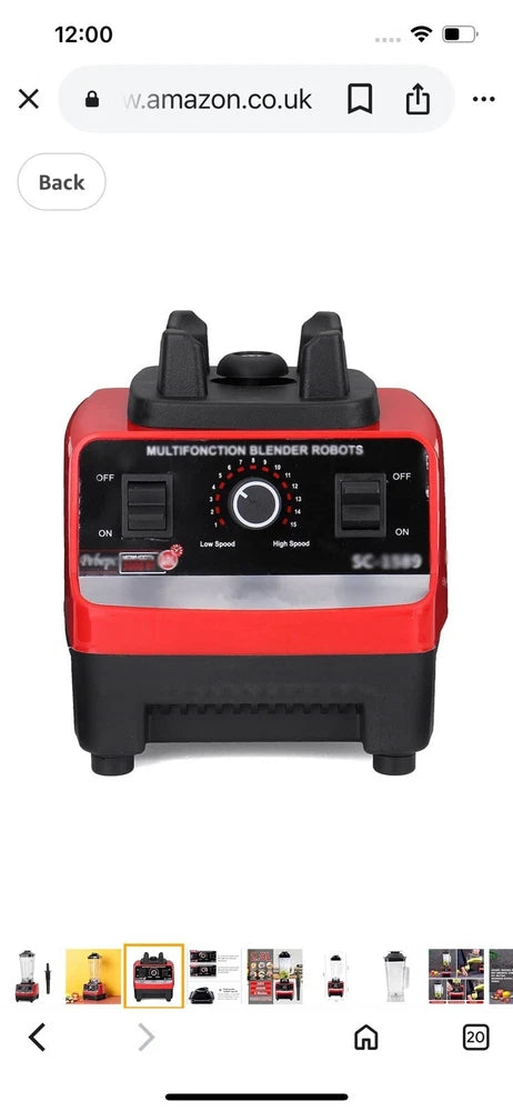 Commercial Food Blender Heavy Duty Kitchen Mixer Milkshake Smoothie