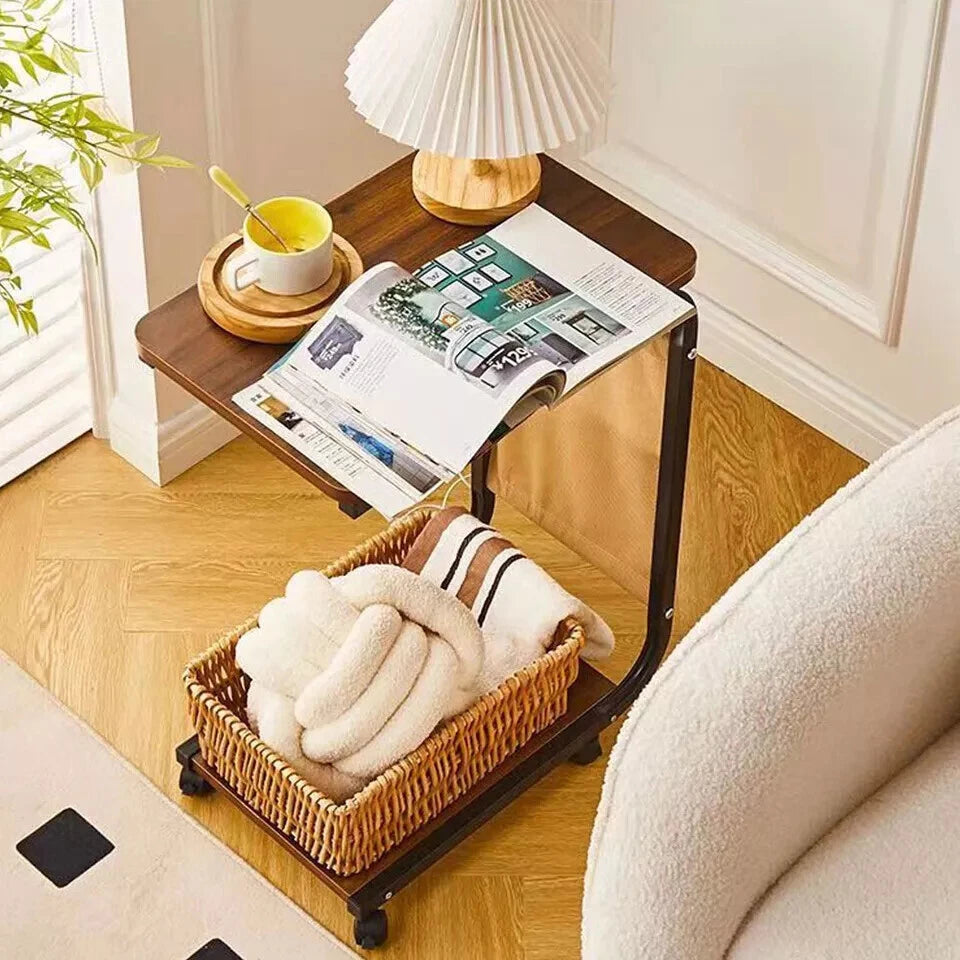 Side Table C Shaped for Sofa Coffee End Tables for Living Room Bedside Tables UK