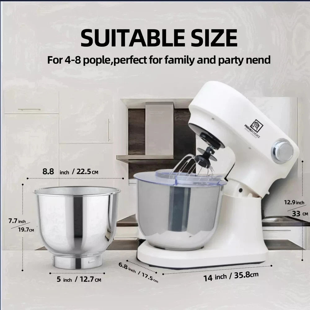5L Stand Mixer for Baking – Stainless Steel Bowl, Dough Hook & Whisk Included