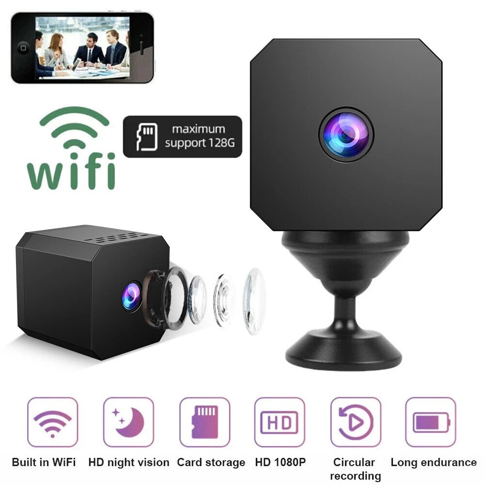 1080P HD Wireless WiFi IP Mini Camera Home Security CAM IR DVR Night Vision