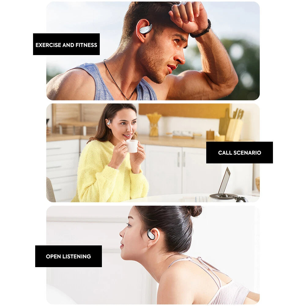 MPOW Wireless Earphones Open Ear Bluetooth 5.4 OWS Headphones Gym Sports Earbuds