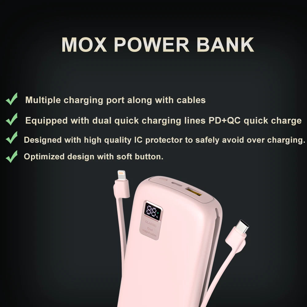 MOX 20000mAh Power Bank USB-C Fast Charging DIGITAL Display High Speed