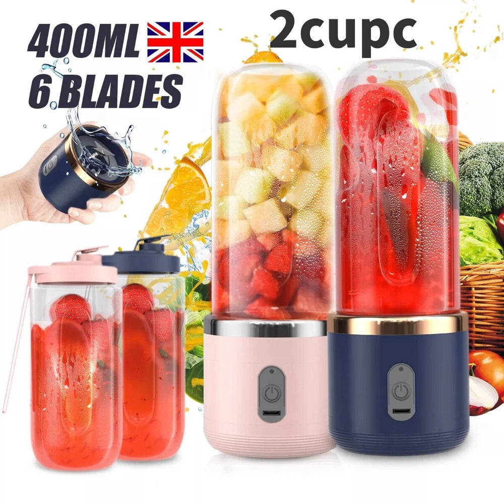 400ml Portable USB Rechargeable Juicer Cup Electric Mixer Blender Smoothie Maker