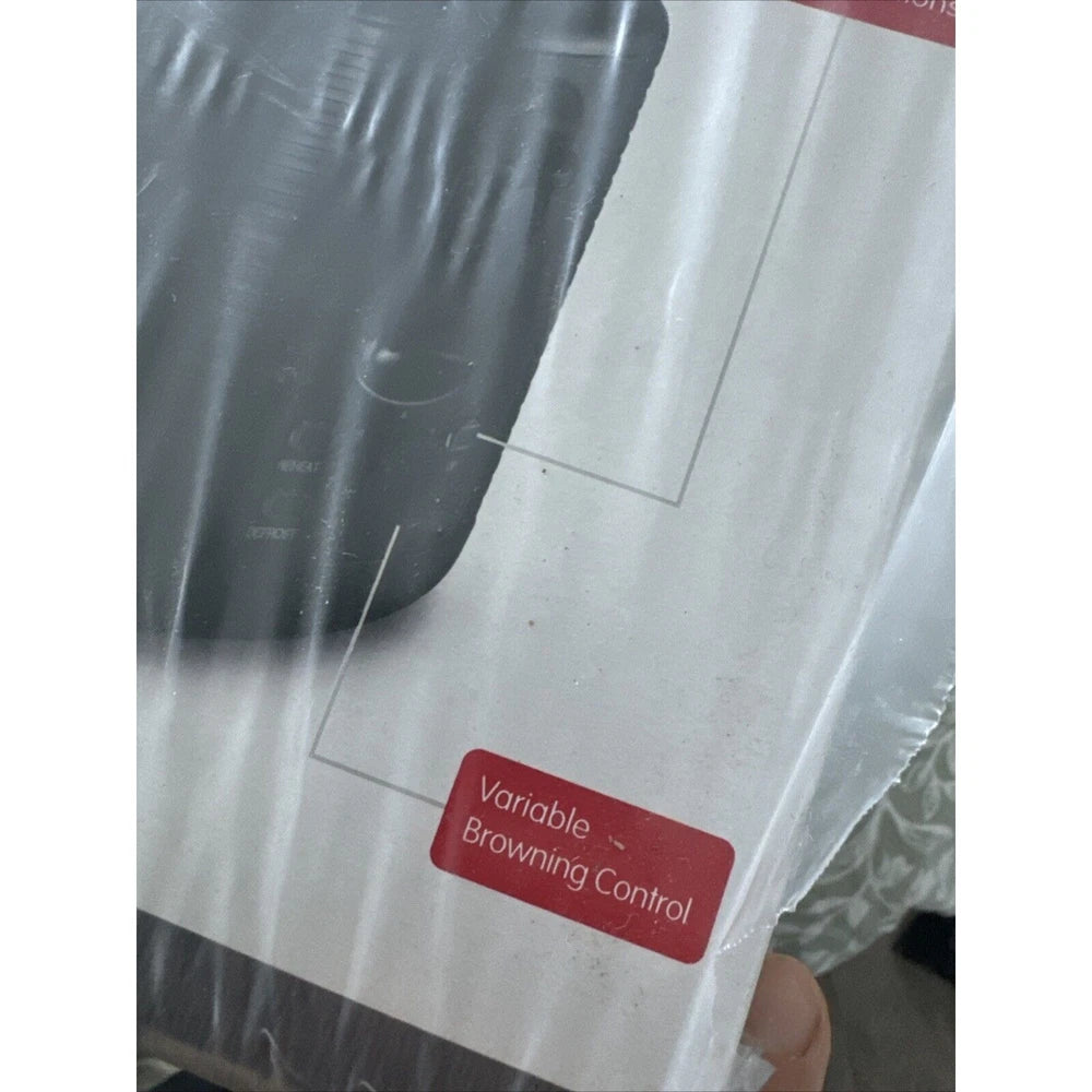 Black Toaster- 2 Slice-Variable Browning -Defrost -Reheat - Extra Wide Slot 850W