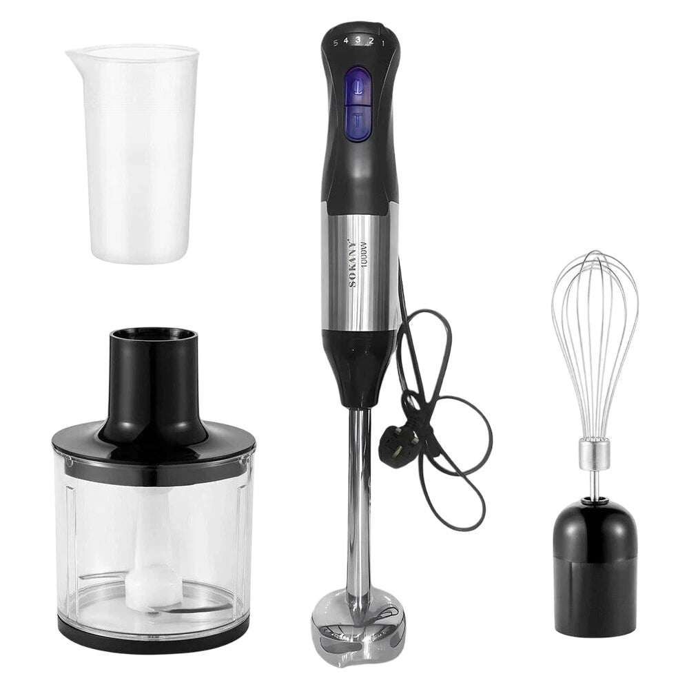 4 in 1 1000W 5 Speed Powerful Hand Held Electric Food Blender Mixer Stick UK