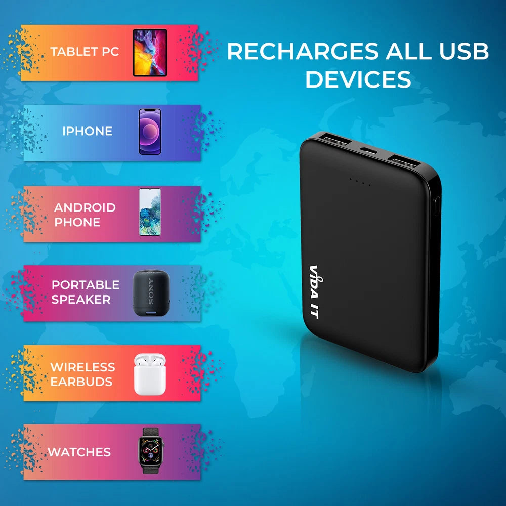Mini Power Bank Small Portable Charger for Smartphone Compact USB Battery Pack
