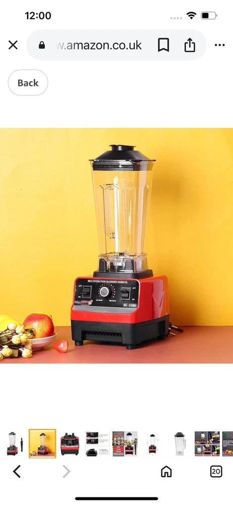 Commercial Food Blender Heavy Duty Kitchen Mixer Milkshake Smoothie