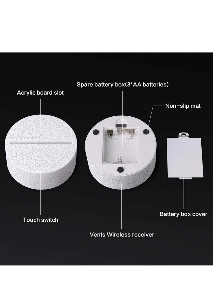 3D Illusion LED Night Light,7 Colors Gradual Changing Touch Switc ONAF