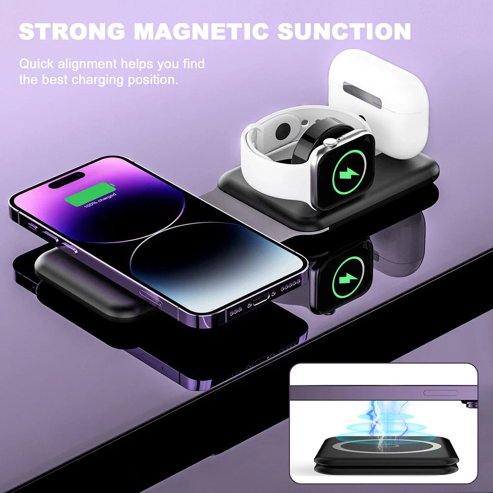 3in1 Wireless Charger Dock Charging Station For Apple Watch iPhone 16 15 14 13 X