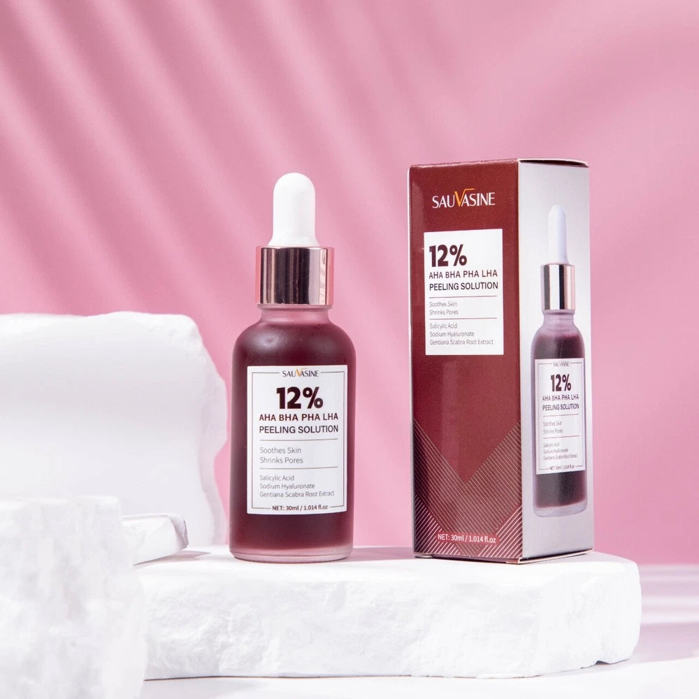 12% AHA BHA PHA LHA Peeling Solution Serum Brighen skin tone & Moisturise 30ml