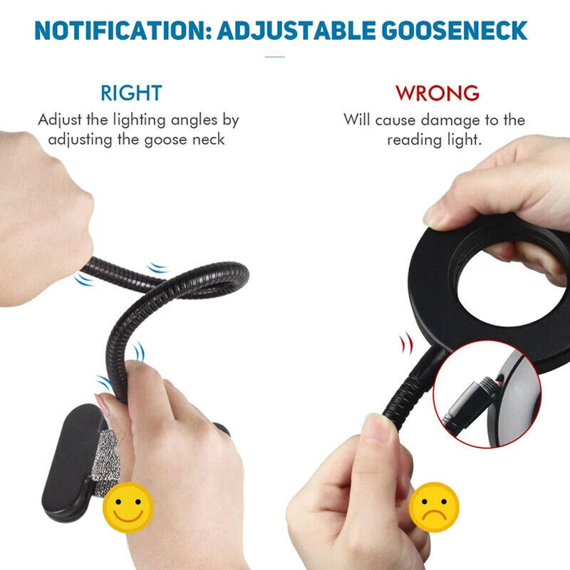 48 LED USB Clamp Clip On Flexible Desk Light Bed Reading Table Study Night Lamp