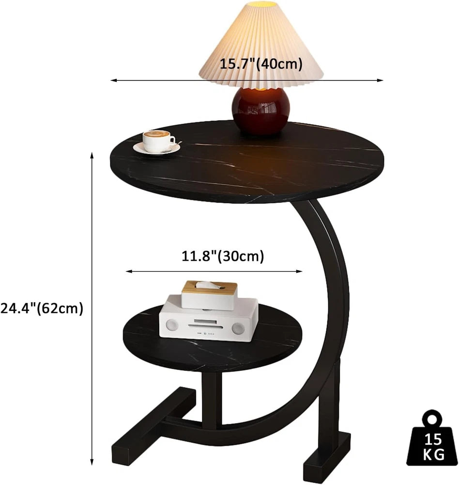 C-SHAPED COMPACT SOFA SIDE END TABLE COFFEE LAPTOP TABLE LIVING ROOM BEDROOM UK